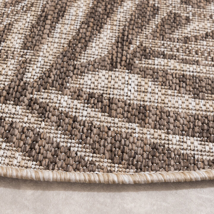 Dywan zewnętrzny okrągły - Tiga Edge Taupe - 5
