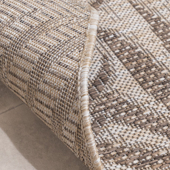 Dywan zewnętrzny okrągły - Tiga Edge Taupe - 6