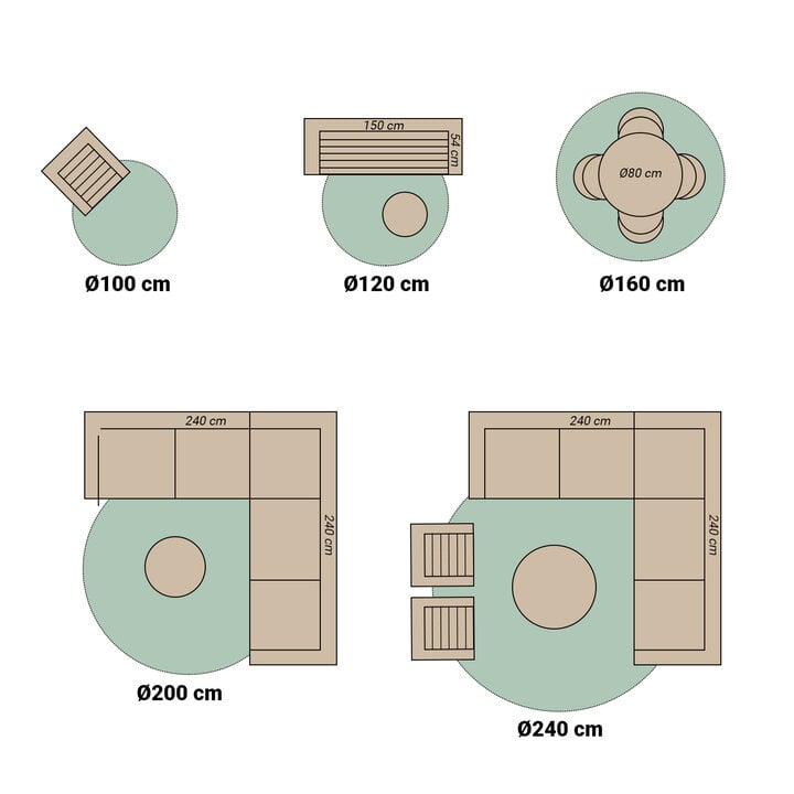 Dywan zewnętrzny okrągły - Tiga Edge Taupe - 7