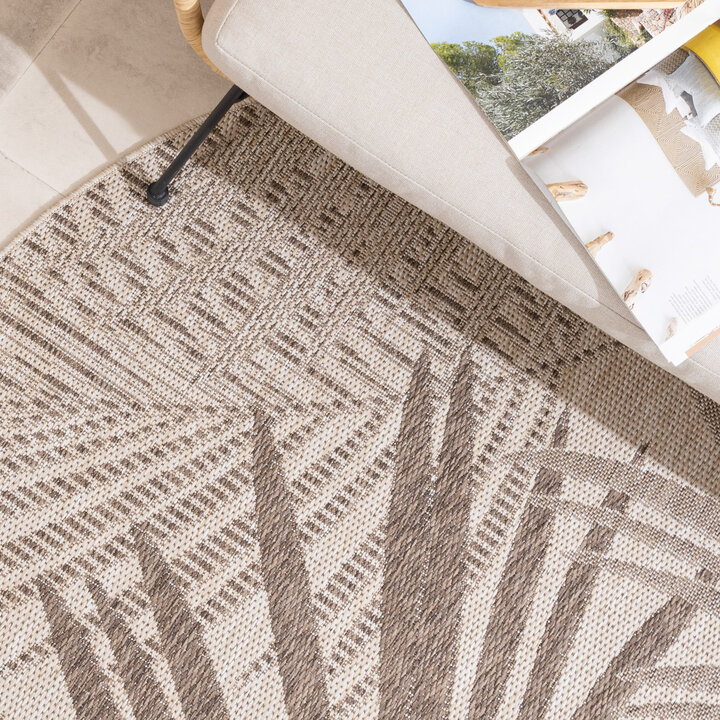 Dywan zewnętrzny okrągły - Tiga Palm Taupe - 2