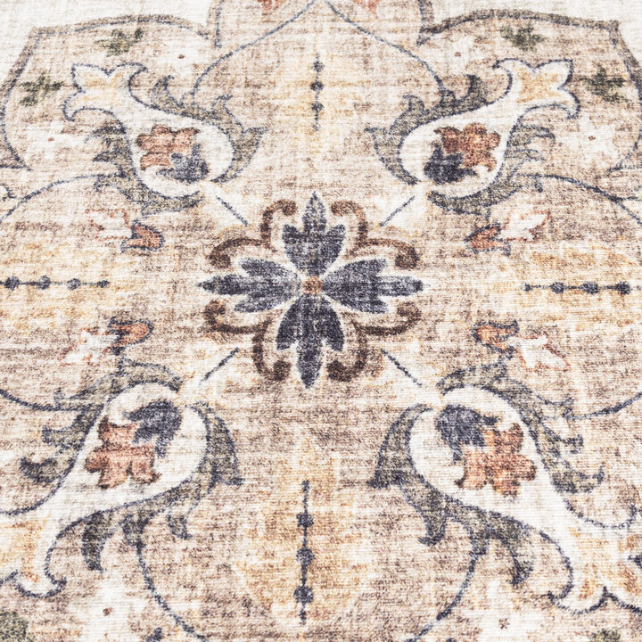 Dywan zewnętrzny vintage okrągły - Santo Mandala Niebieski/Szary - 3