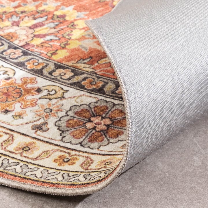 Dywan zewnętrzny vintage okrągły - Santo Flora Terakota - 6