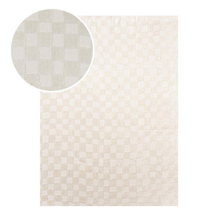 Dywan Japandi - Yori Checkerboard Kremowy - 1