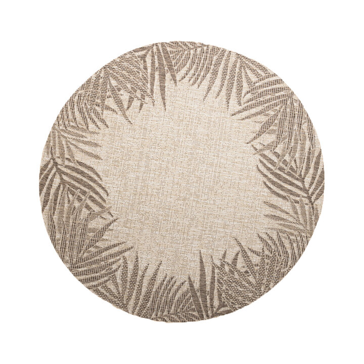 Dywan zewnętrzny okrągły - Tiga Edge Taupe - 1