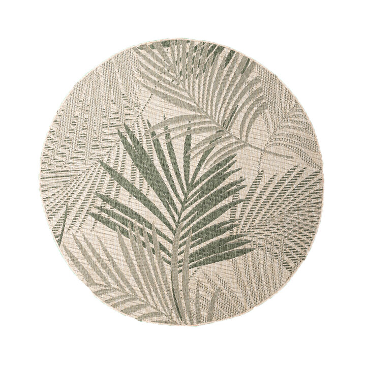 Dywan zewnętrzny okrągły - Tiga Palm Zielony - 1