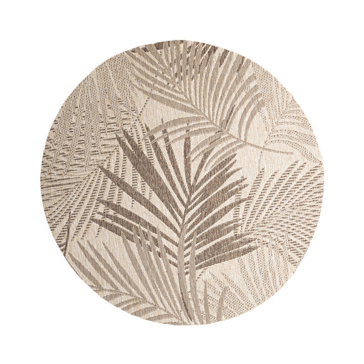 Dywan zewnętrzny okrągły - Tiga Palm Taupe - 1