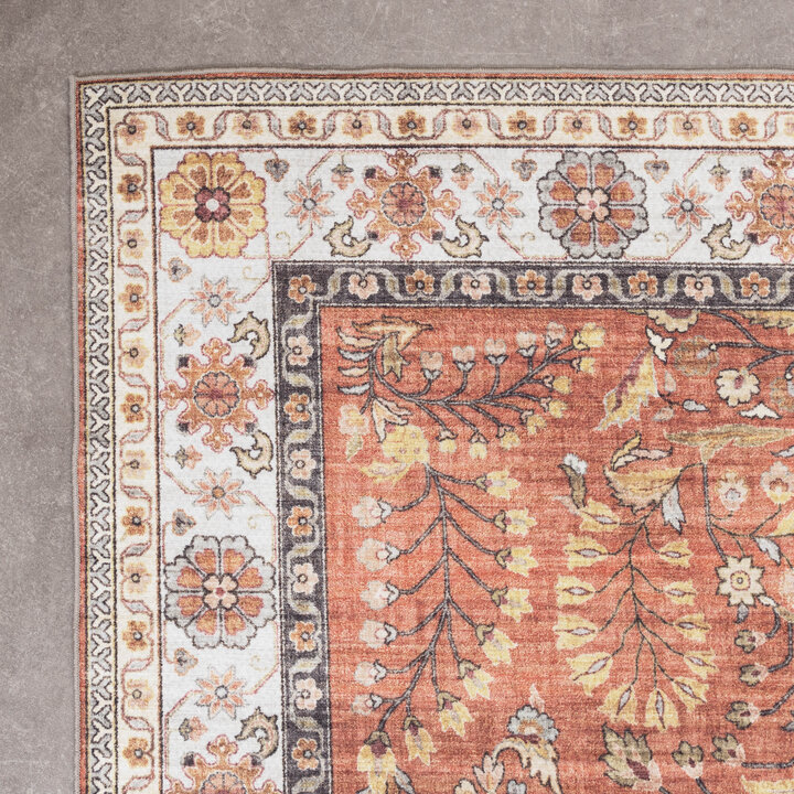 Dywan zewnętrzny vintage - Santo Flora Terakota - 4
