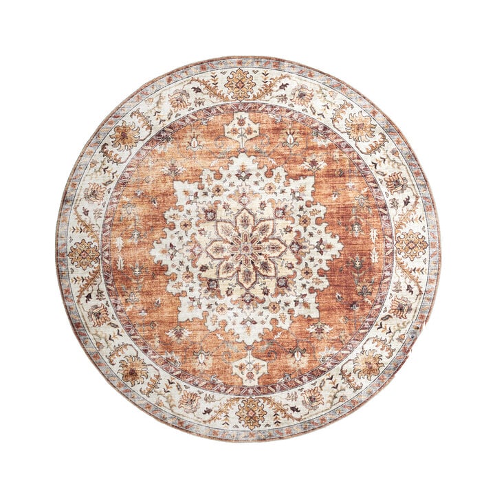 Dywan zewnętrzny vintage okrągły - Santo Medallion Terakota - 1