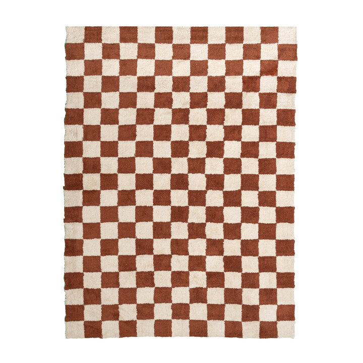 Dywan retro - Gambit Brązowy/Biały - 1