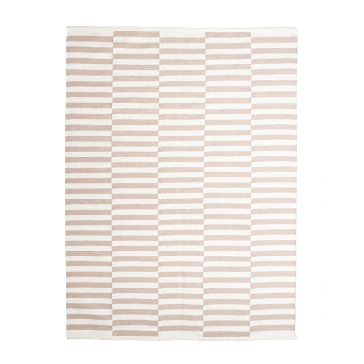 Dywan nowoczesny w paski - Dazzle Blocks Beżowy/Biały - 1