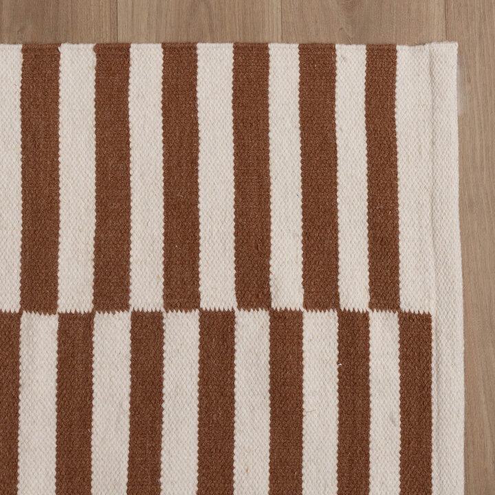 Dywan nowoczesny w paski - Dazzle Blocks Brązowy/Biały - 4