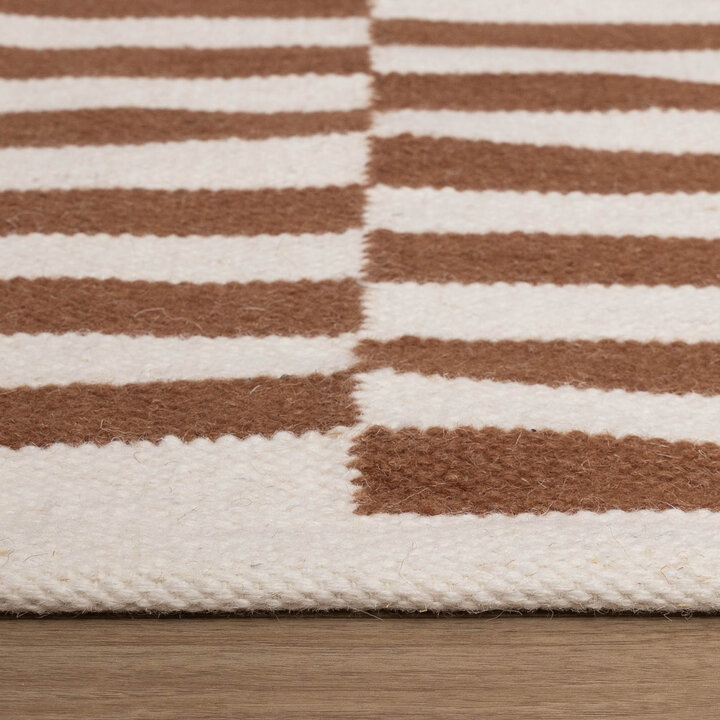 Dywan nowoczesny w paski - Dazzle Blocks Brązowy/Biały - 5