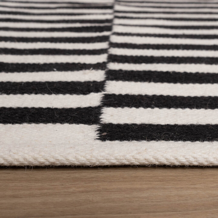 Dywan nowoczesny w paski - Dazzle Blocks Czarny/Biały - 5