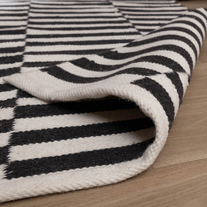 Dywan nowoczesny w paski - Dazzle Blocks Czarny/Biały - 6