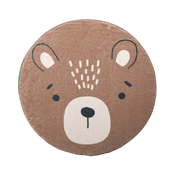 Dywan dziecięcy okrągły nadający się do prania - Sammy Bear Brązowy - 1
