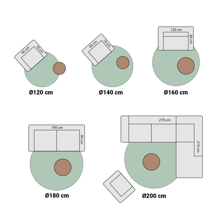 Dywan okrągły skandynawski - Charm Shapes Beżowy - 7