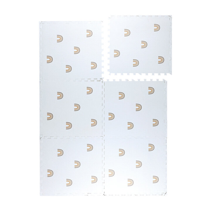 Mata piankowa puzzle - Alfie Rainbow Biała - 1