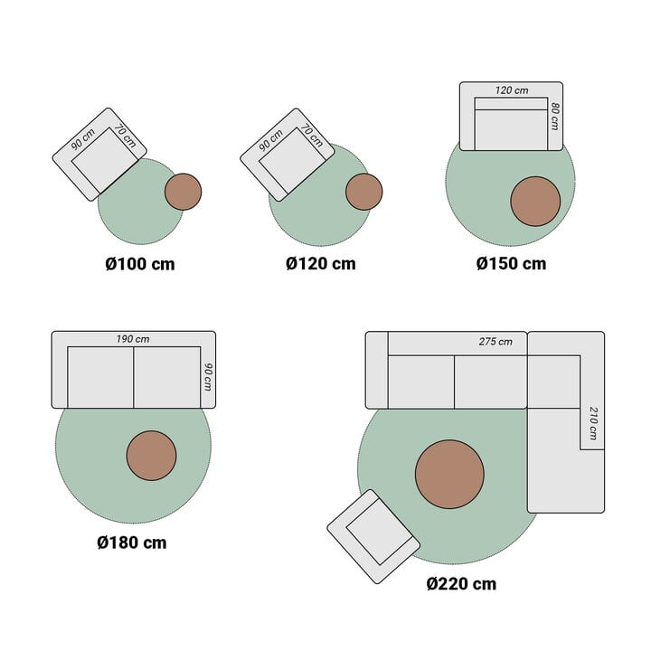 Dywan okrągły z krótkim włosiem - Cozy Zielony - 6