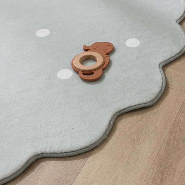 Dywan okrągły dziecięcy - Cloudy Dots Miętowy - 6