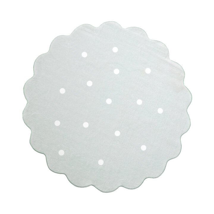 Dywan okrągły dziecięcy - Cloudy Dots Miętowy - 1