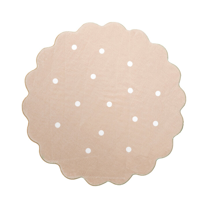 Dywan okrągły dziecięcy - Cloudy Dots Beżowy - 1