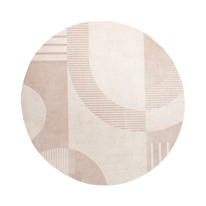 Dywan okrągły Japandi - Aurora Shapes Beżowy - 1