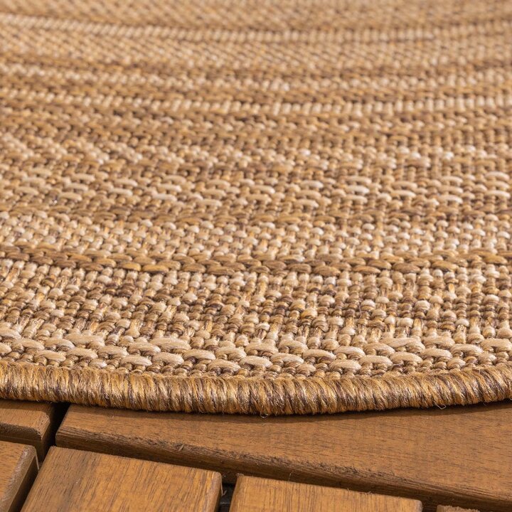 Dywan zewnętrzny okrągły - Mavi Stripes Kremowy/Brązowy - 5