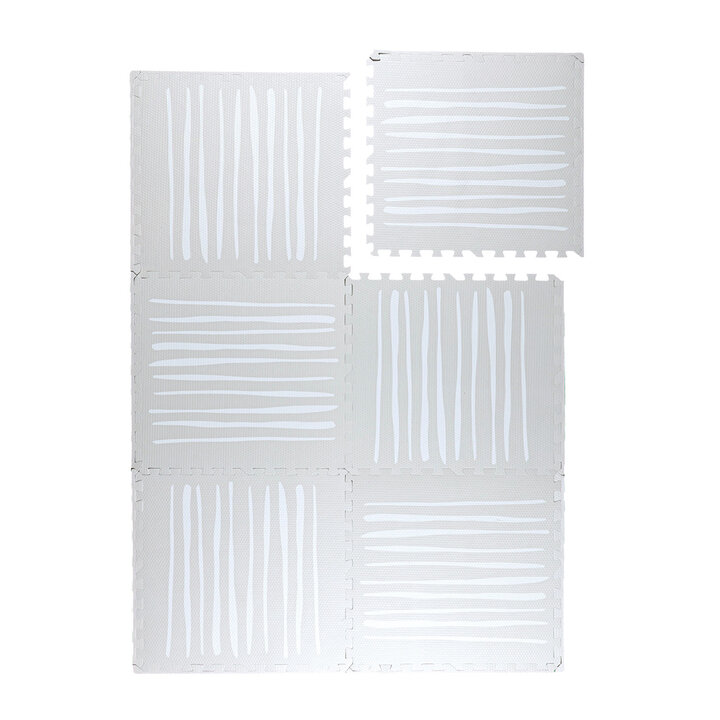 Mata piankowa puzzle - Alfie Stripes Szara - 1