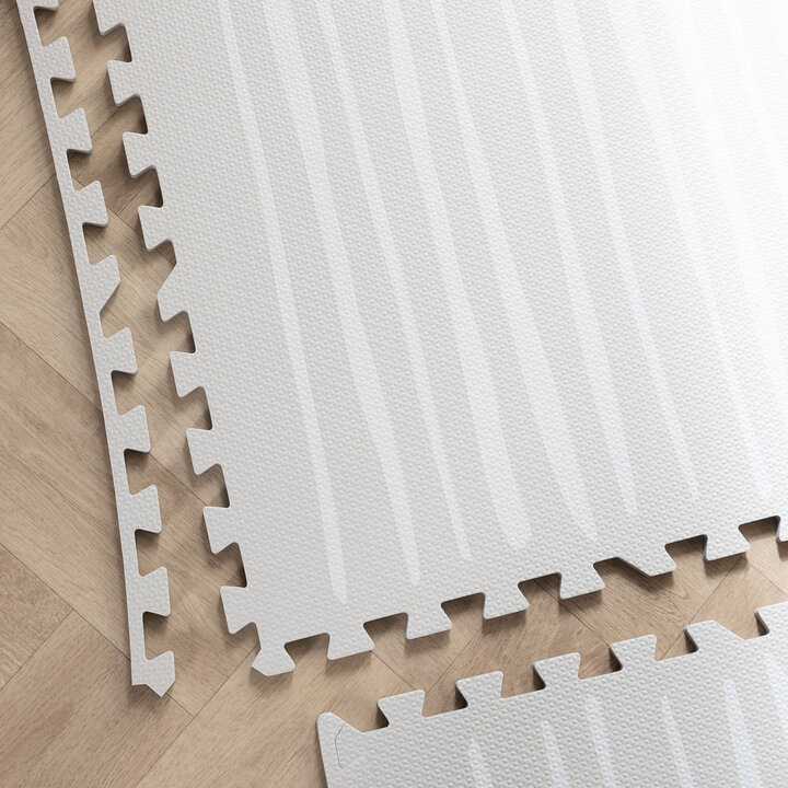 Mata piankowa puzzle - Alfie Stripes Szara - 6