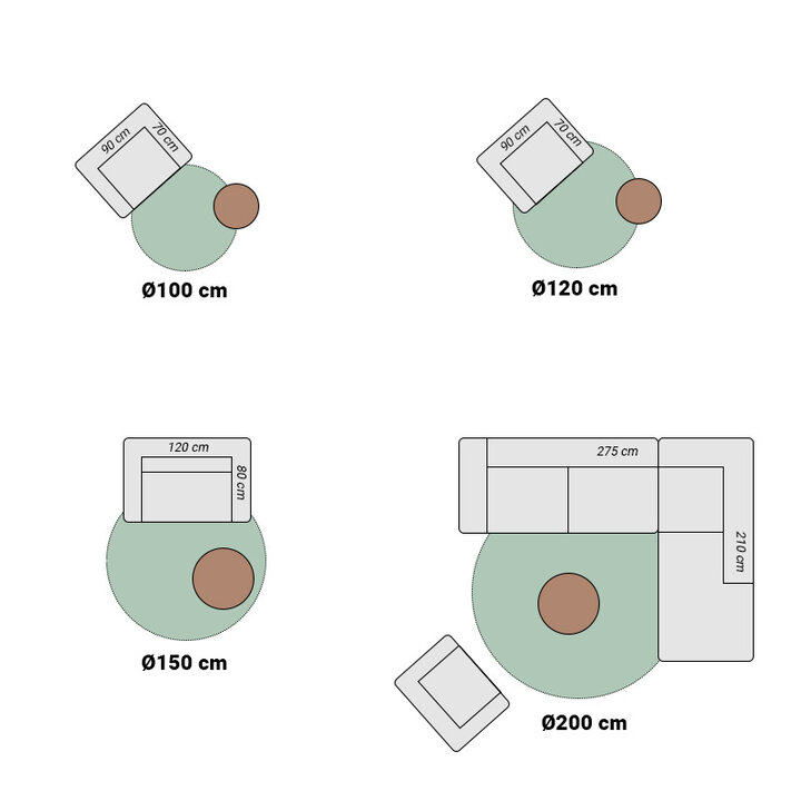Dywan okrągły z długim włosiem - Comfy Supreme Taupe - 7