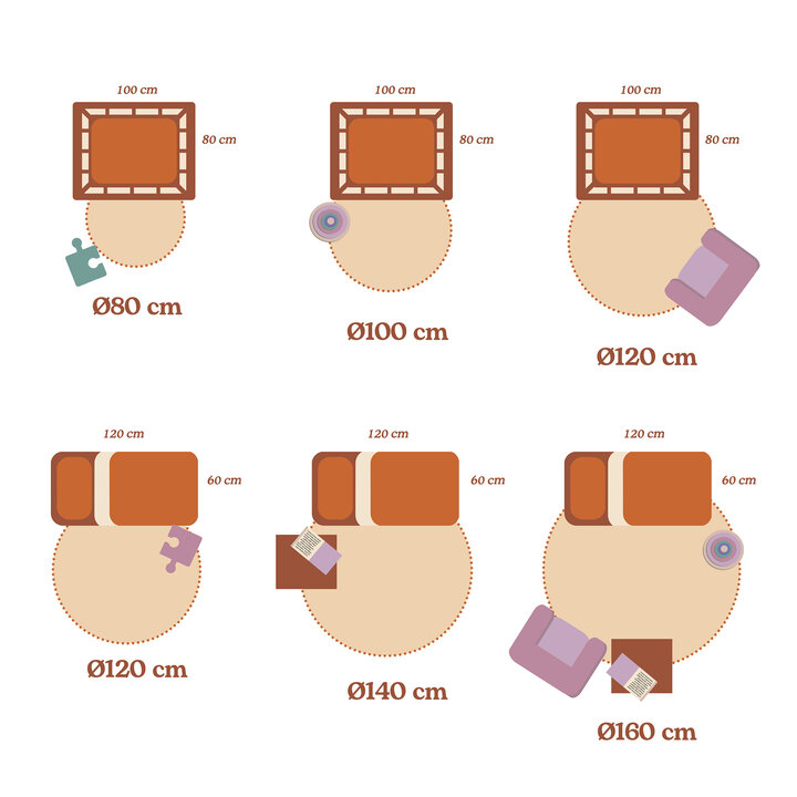 Okrągły, pralny dywan dla dzieci – Moos Flower Krem - 7