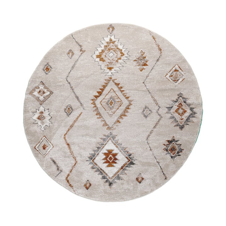 Okrągły dywan berberyjski – Blend Aztec Beige - 1