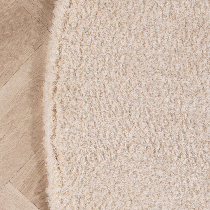 Miękki okrągły dywanik - Teddy Krem - 4