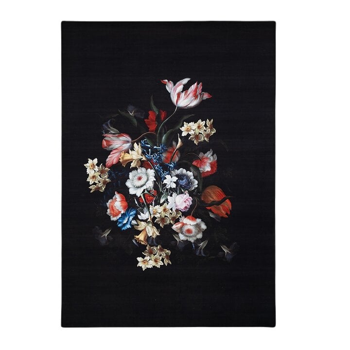 Dywan w kwiaty - Florine czarny/niebieski - 1