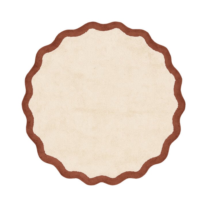 Okrągły Dywan Pralny – Hazy Brąz/Krem - 1