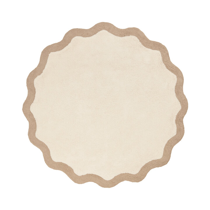 Okrągły Dywan Pralny – Hazy Beż/Krem - 1