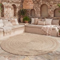 Dywan okrągły z juty - Bali Brązowy