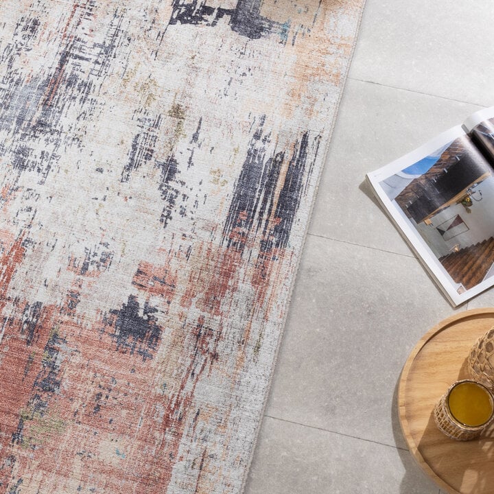 Chodnik nadający się do prania - Domingo Grunge Terakota/Kremowy - 3