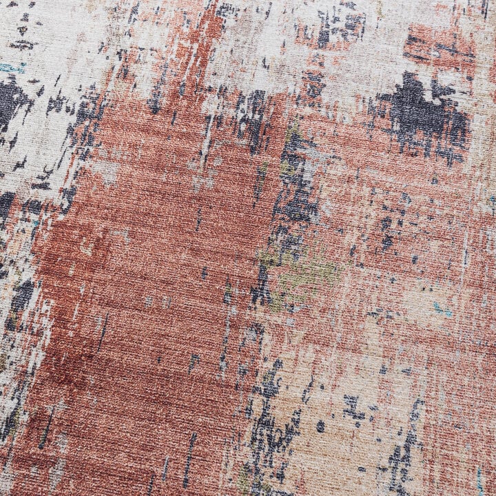 Chodnik nadający się do prania - Domingo Grunge Terakota/Kremowy - 4