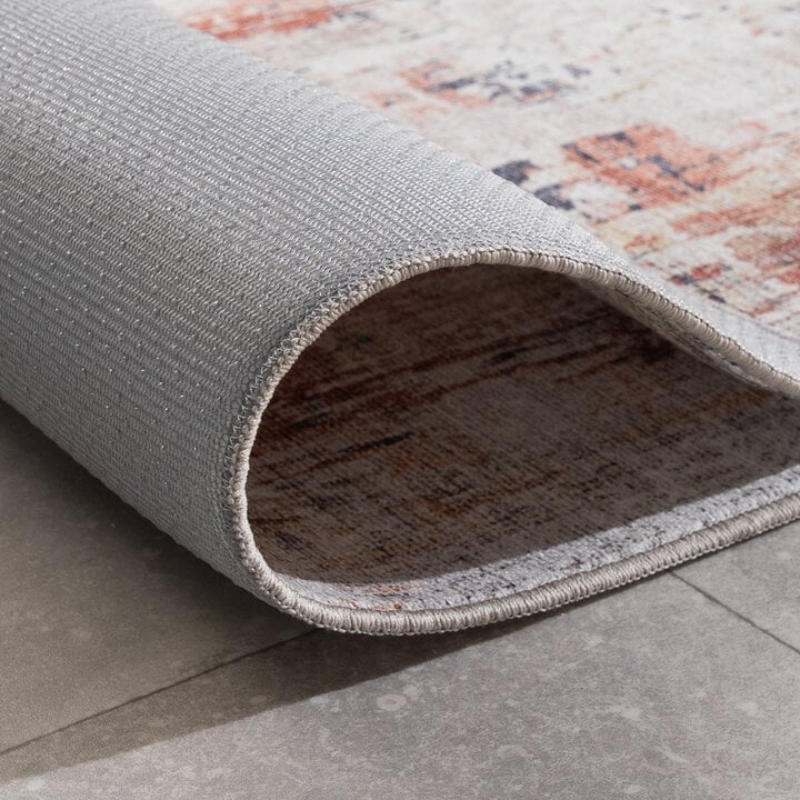 Chodnik nadający się do prania - Domingo Grunge Terakota/Kremowy - 7