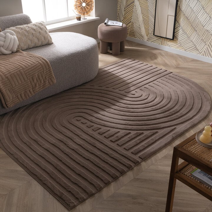 Dywan nieregularny - Flowy Wavy Taupe