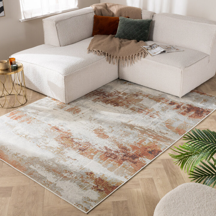 Dywan Lux - Marnix Grunge Kremowy/Terakota