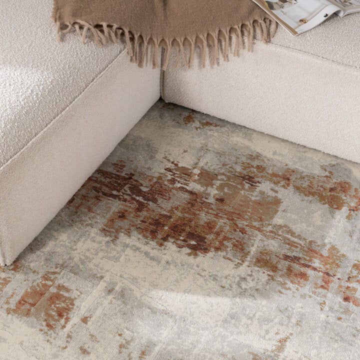 Dywan Lux - Marnix Grunge Kremowy/Terakota - 2