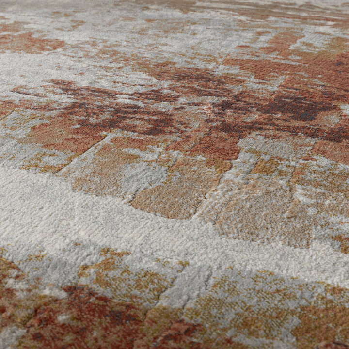 Dywan Lux - Marnix Grunge Kremowy/Terakota - 3