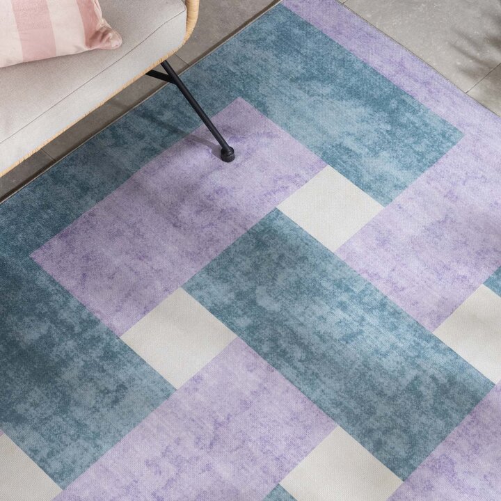 Dywan zewnętrzny Retro - Pop Lines Fioletowy - 2