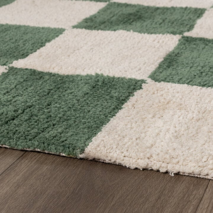 Dywan szachownica - Blox Zielony - 5