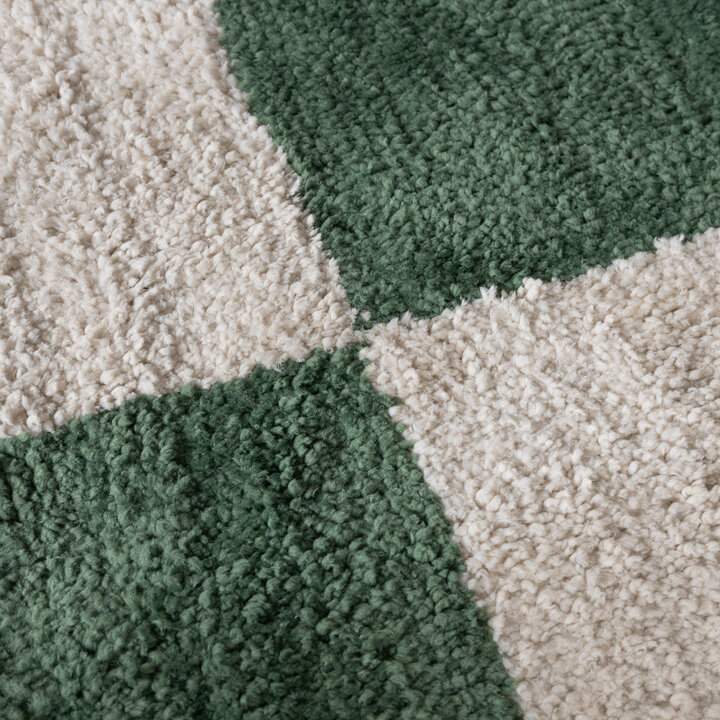 Dywan szachownica - Blox Fringe Zielony - 3