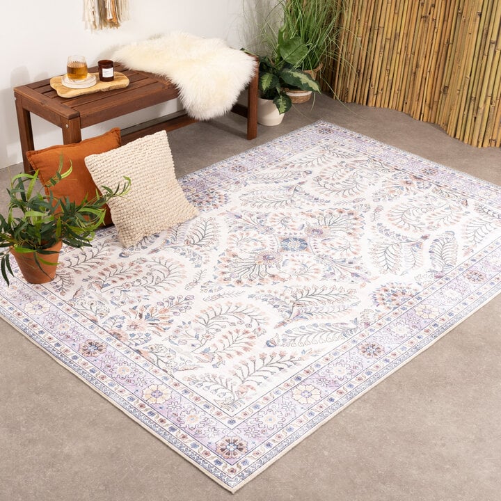 Dywan zewnętrzny vintage - Santo Flora Biały