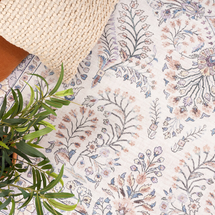 Dywan zewnętrzny vintage - Santo Flora Biały - 2