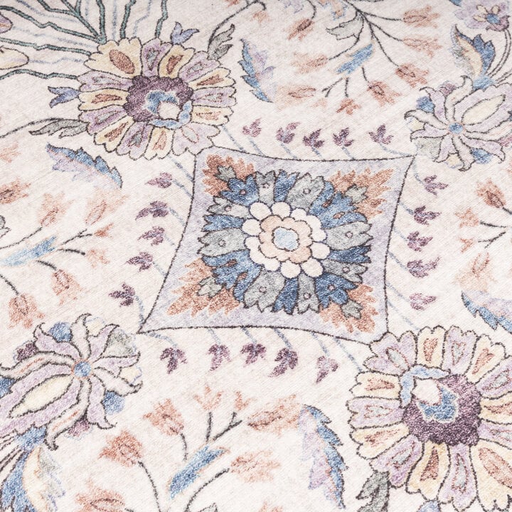 Dywan zewnętrzny vintage okrągły - Santo Flora Biały - 3